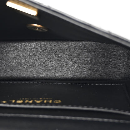 Chanel Shiny Lambskin Quilted Pearl Twist Mini Square Flap Black 5 of 11