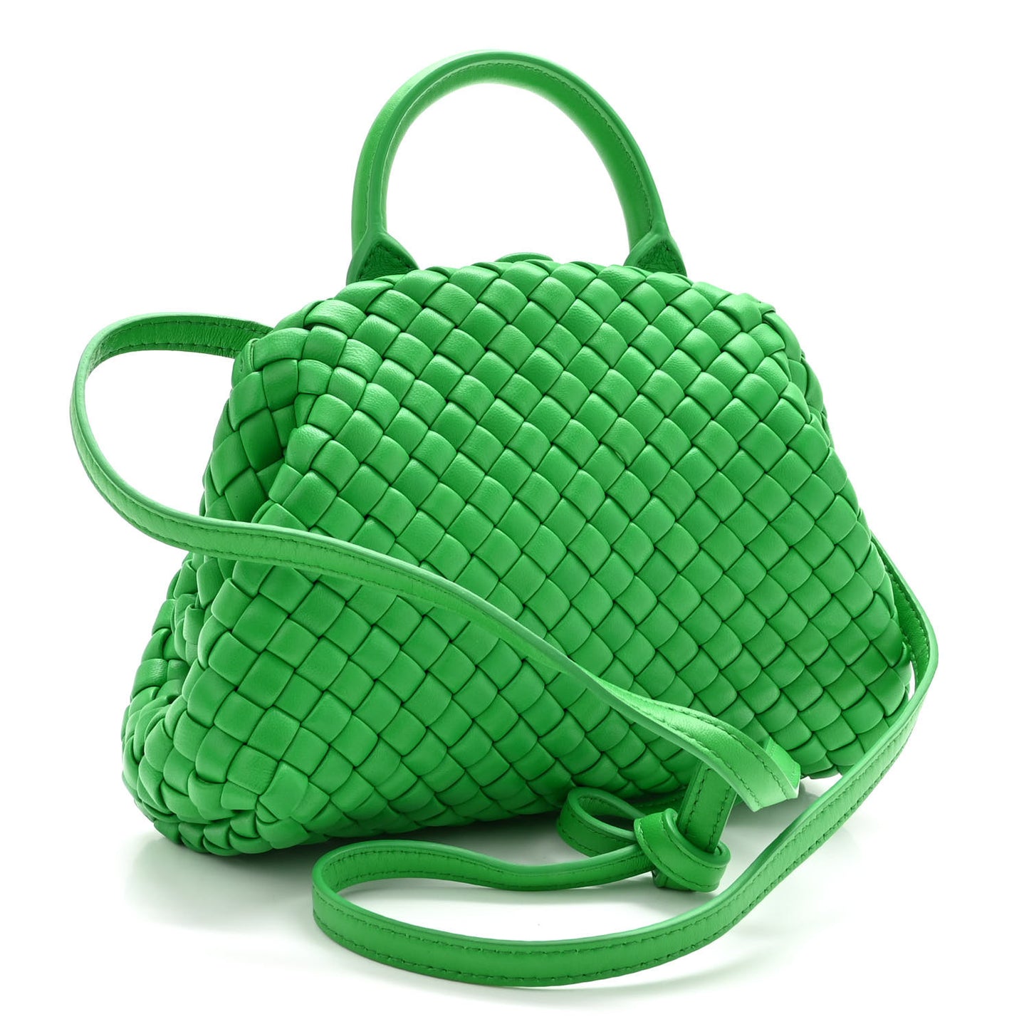 Nappa Intreccio Mini Padded Handle Bag Parakeet