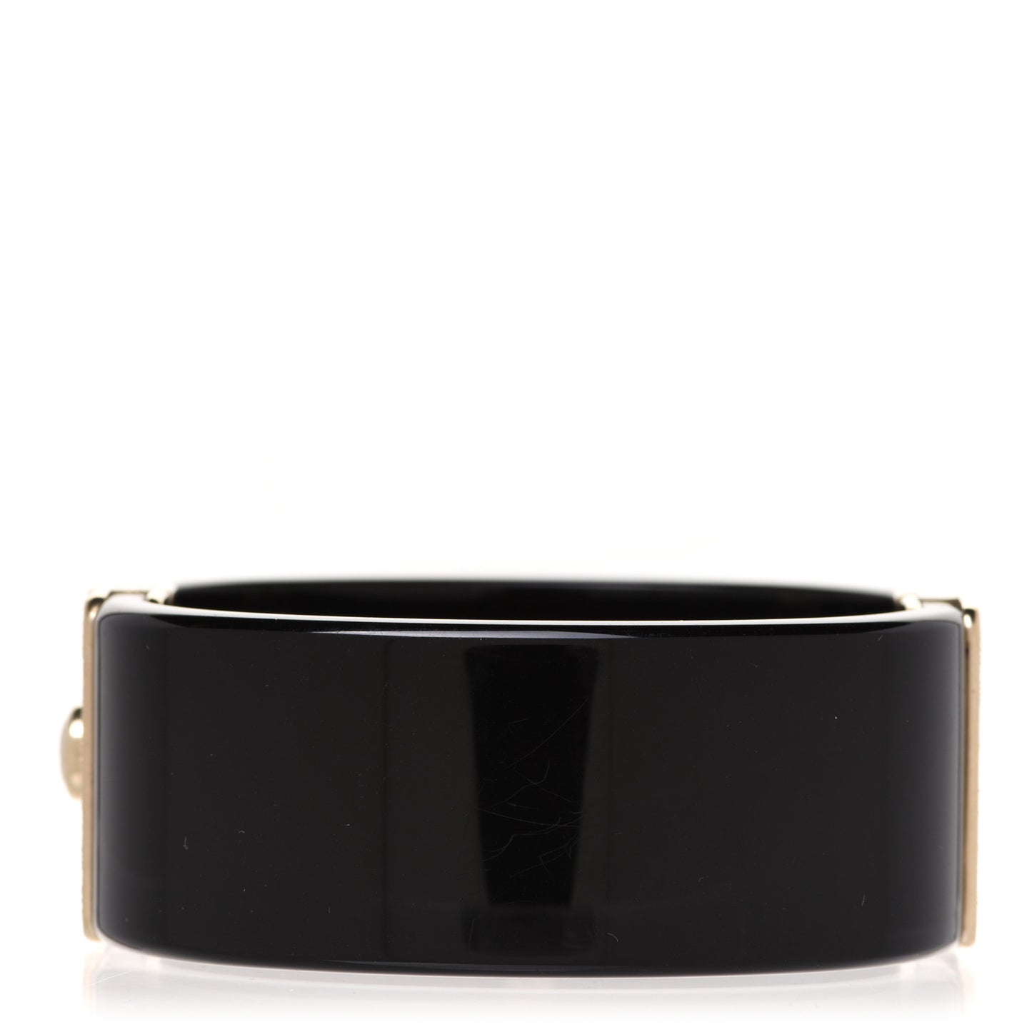 Resin Metal Quilted CC Cuff Black Gold