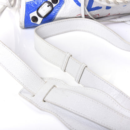 Balenciaga Agneau Graffiti All Over Classic Hardware S City White Bleu Rouge 20 of 21