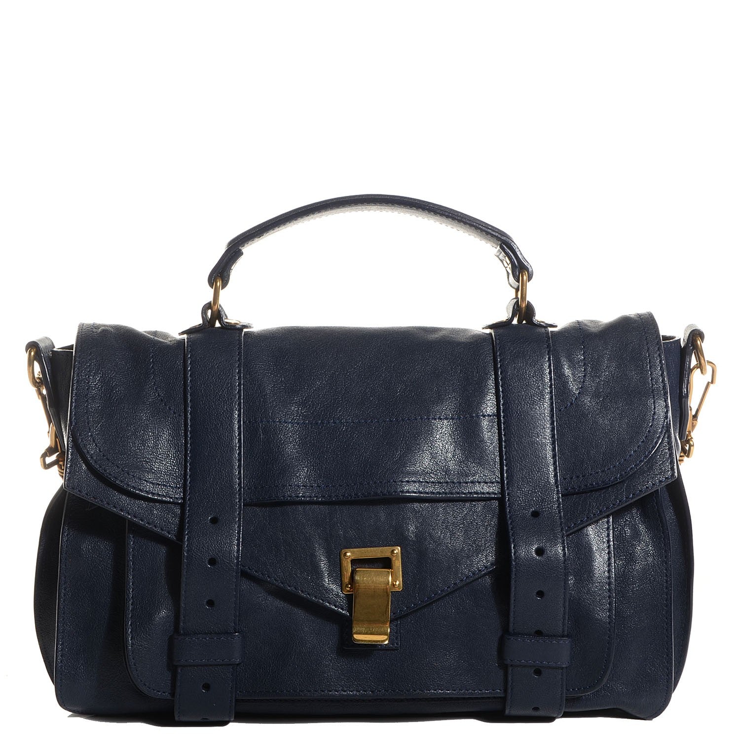 Proenza Schouler Lambskin Medium PS1 Satchel Navy 1 of 14
