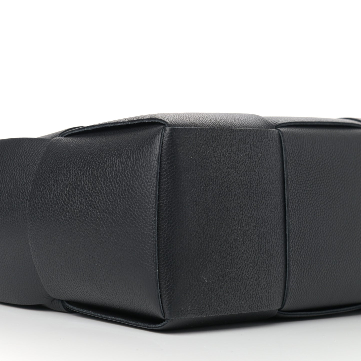 Grained Calfskin Intrecciato Small Arco Tote Black