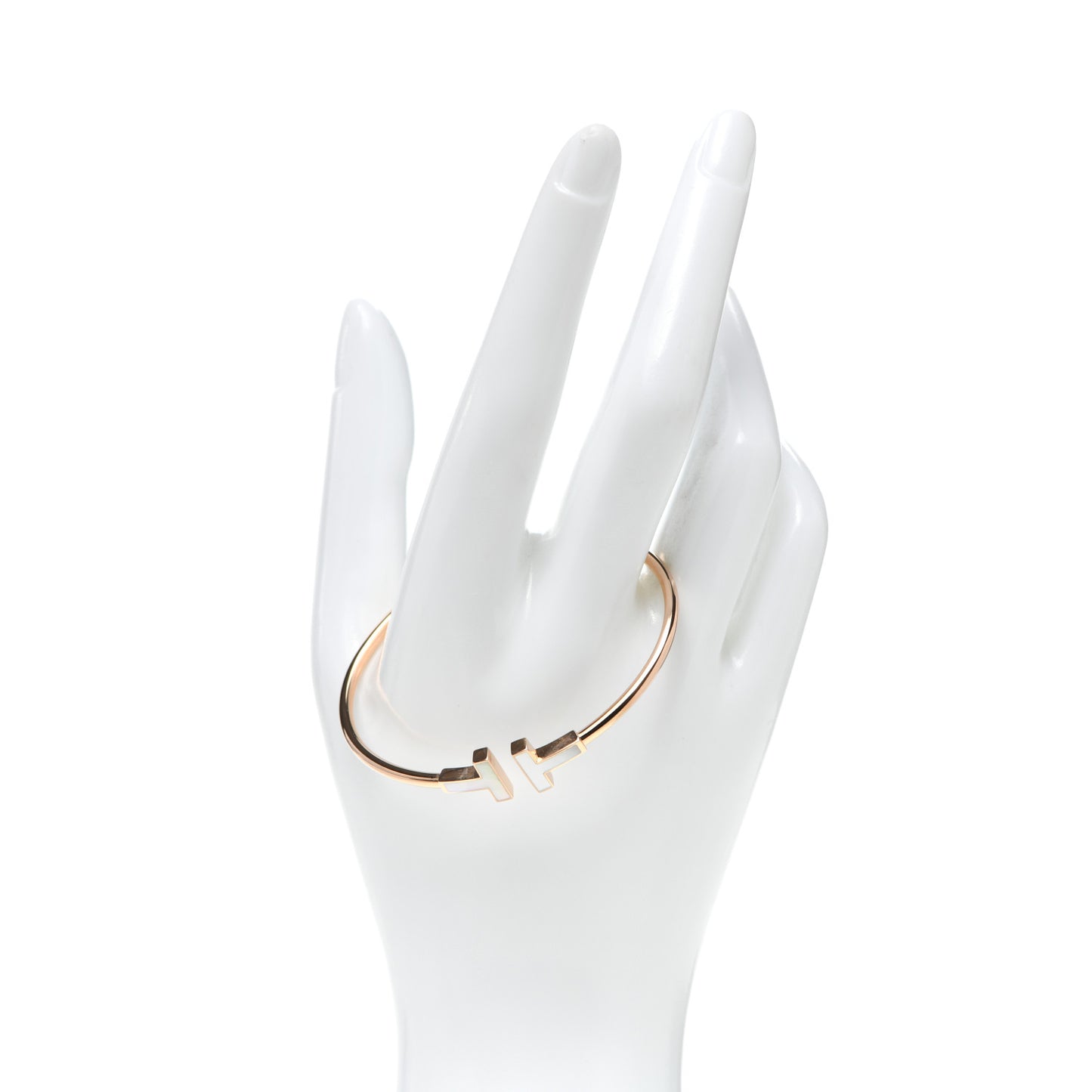 18K Rose Gold Mother of Pearl T Wire Bracelet