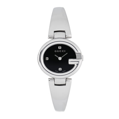 Gucci Stainless Steel Diamond 27mm Guccissima Quartz Watch Black 1 of 4