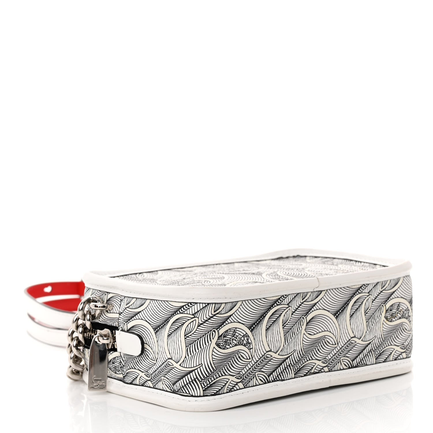 Christian Louboutin Calfskin Small Loubinth Radioloubi White Black 4 of 12