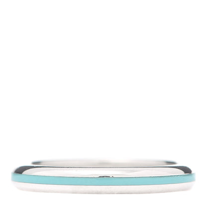 Tiffany Sterling Silver Enamel Stackable Ring Blue 56 7.5 3 of 4