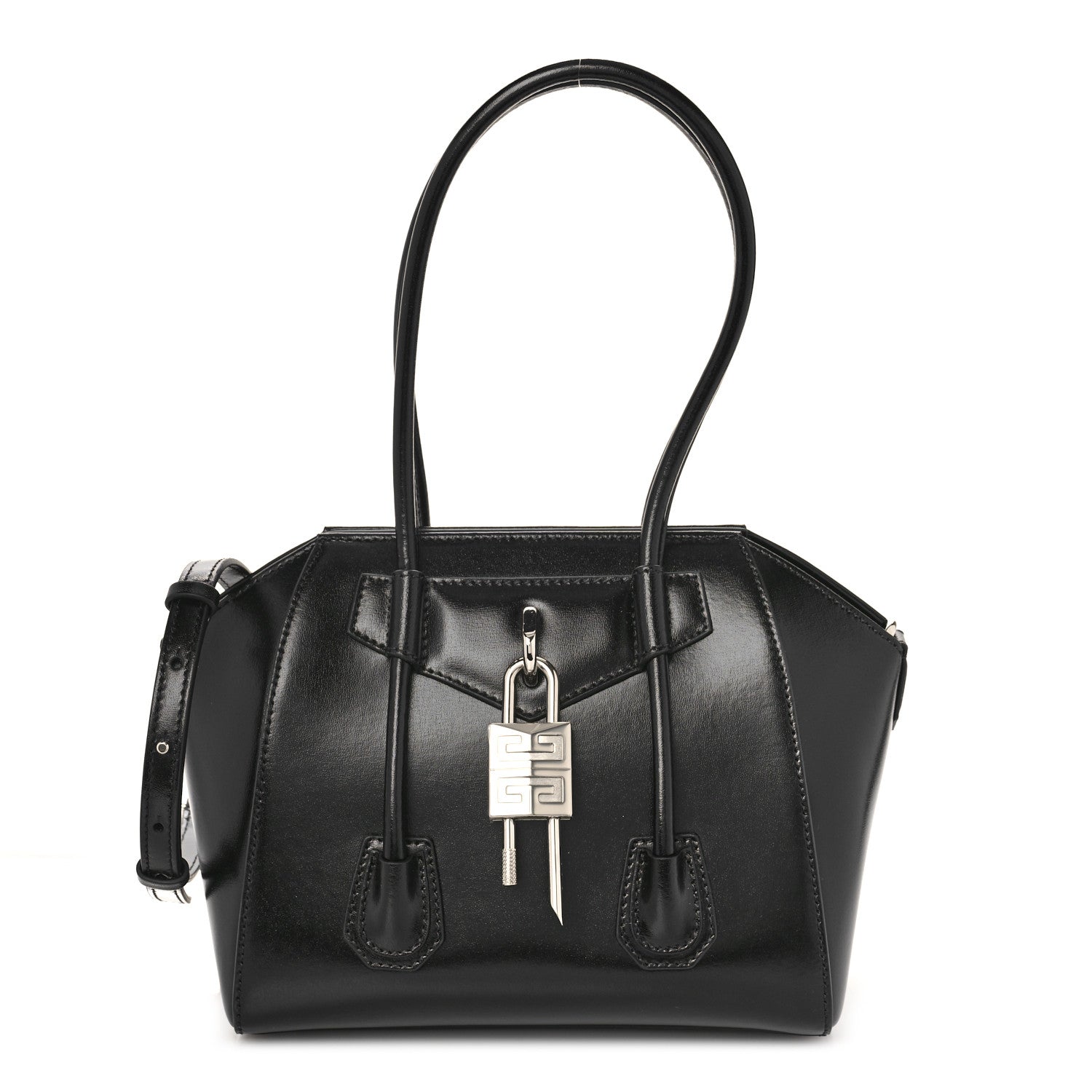 Givenchy Box Calfskin Mini Lock Antigona Shoulder Bag Black 1 of 8