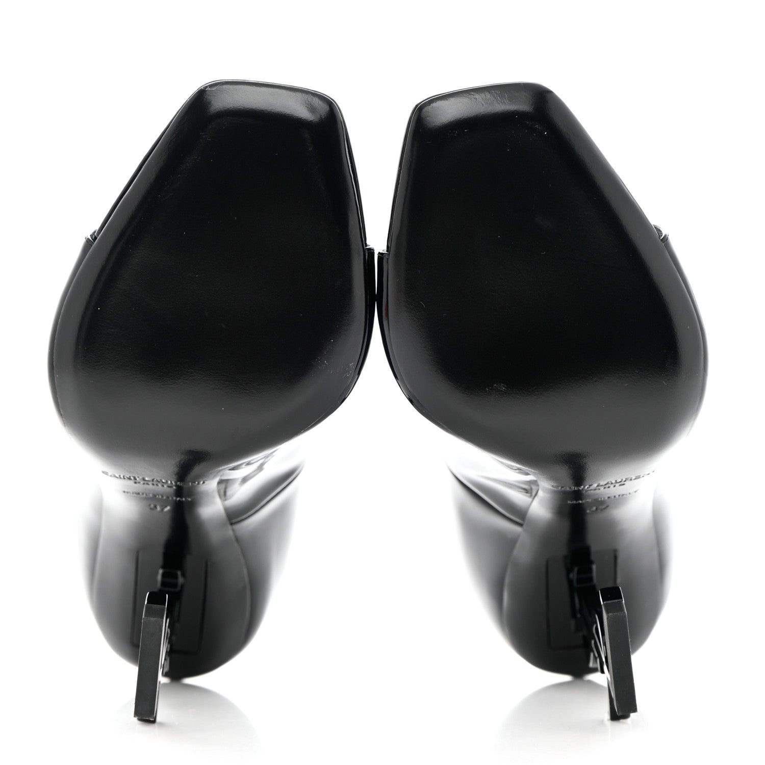 Saint Laurent Patent Calfskin Opyum 110 Sandals 37 Black 5 of 10