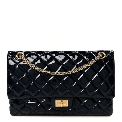 Chanel Distressed Patent Quilted 2.55 Reissue 226 Flap Blue 1 of 10