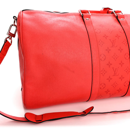 Louis Vuitton Taigarama Keepall Bandouliere 50 Fire Red 12 of 12
