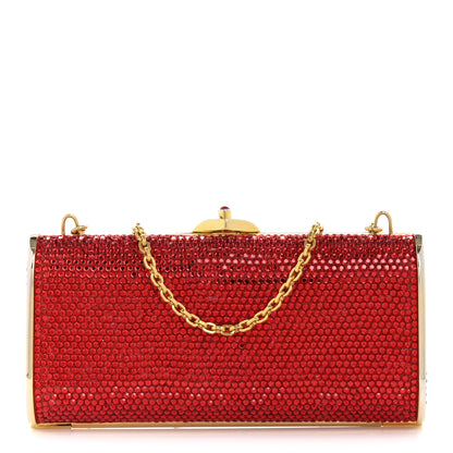 Judith Leiber Crystal Minaudiere Clutch Red 1 of 11