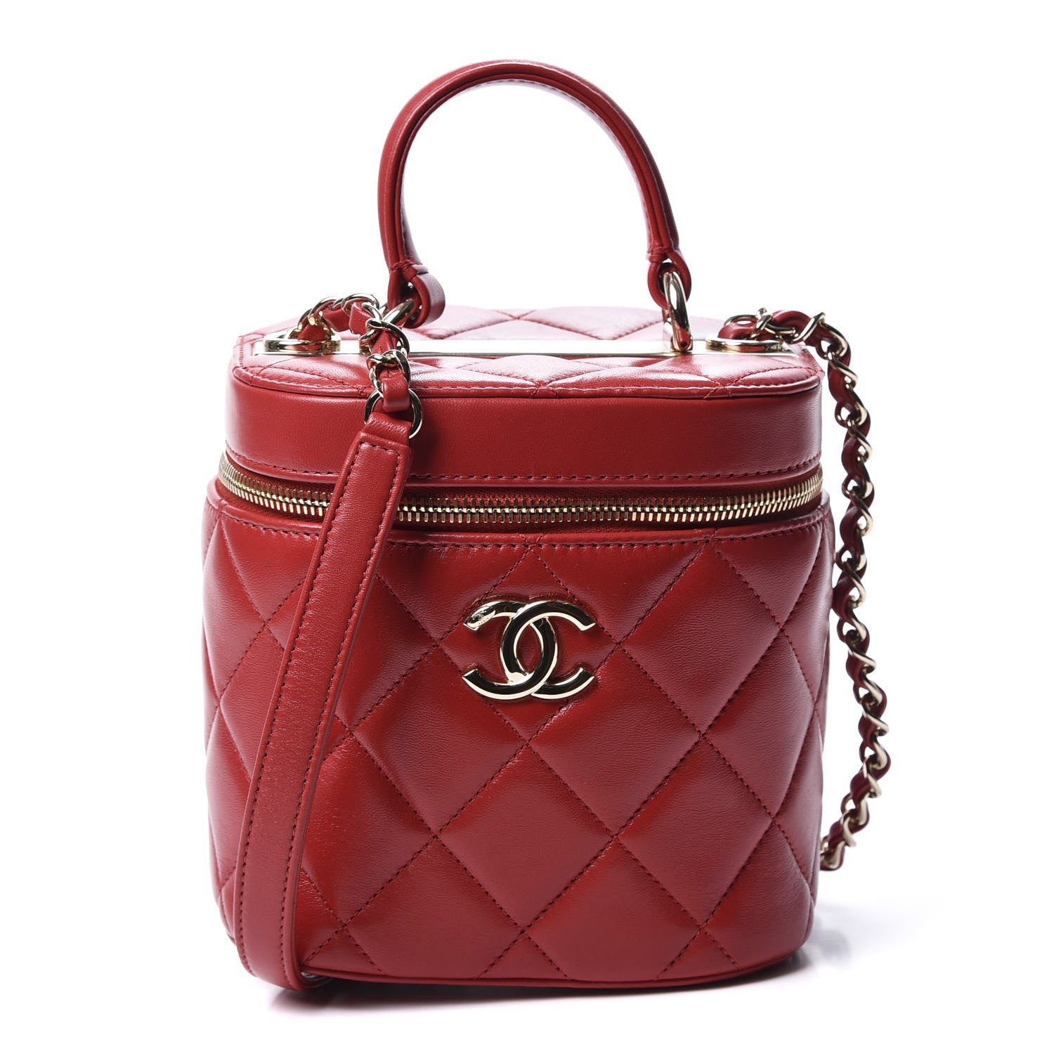 Chanel Lambskin Quilted Trendy Vanity Case Red 1 of 10