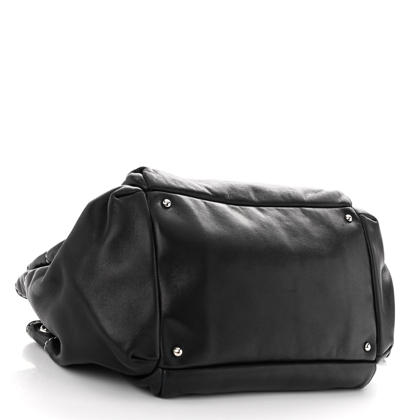 Lambskin Lax Accordion Hobo Black