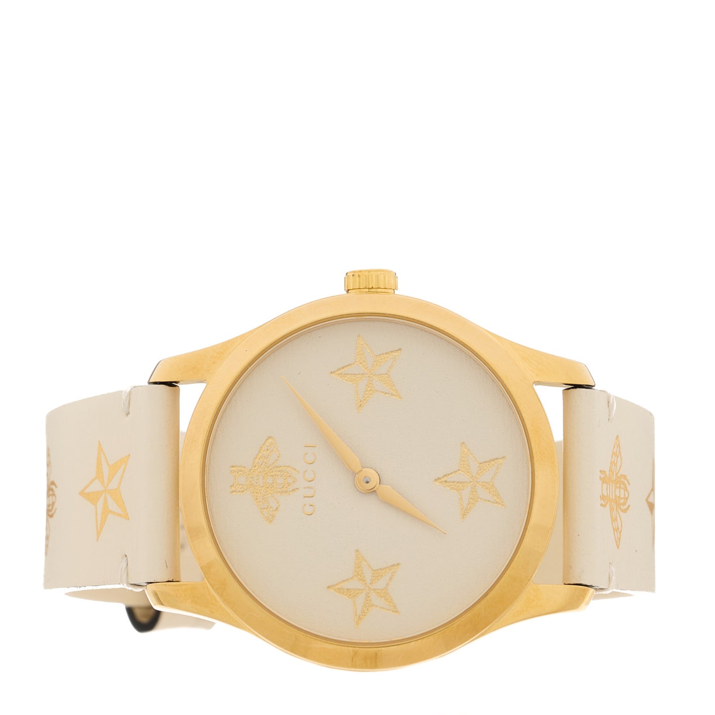 Stainless Steel Calfskin 38mm G-Timeless Bee Star Quartz Watch White