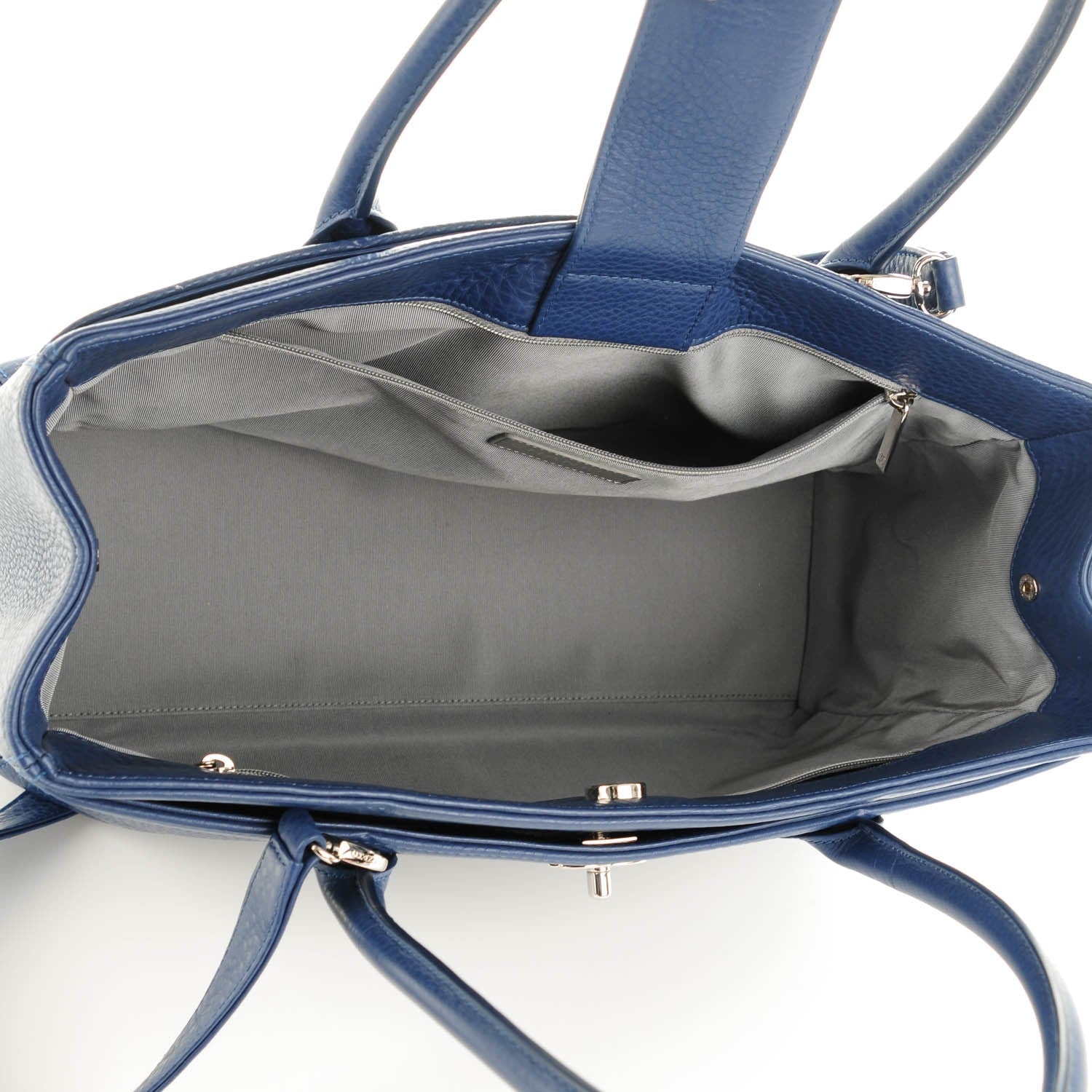 Chanel Deerskin Cerf Executive Shopper Tote Navy 5 of 7