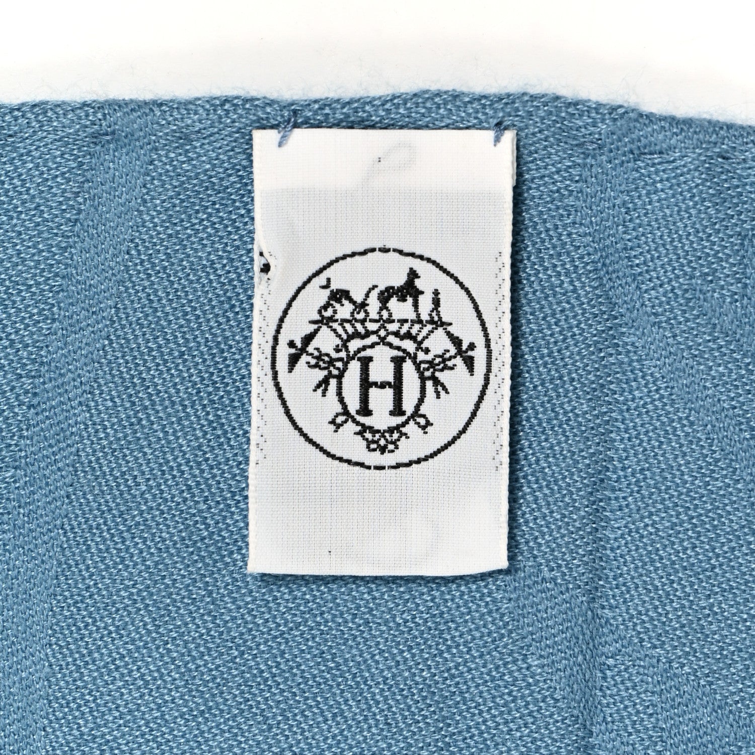 Hermes Cashmere Silk New Libris Stole Outre-Mer 2 of 3