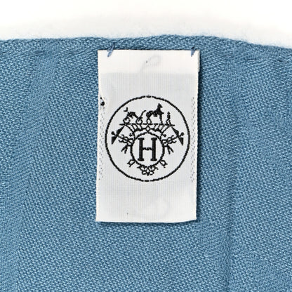 Hermes Cashmere Silk New Libris Stole Outre-Mer 2 of 3