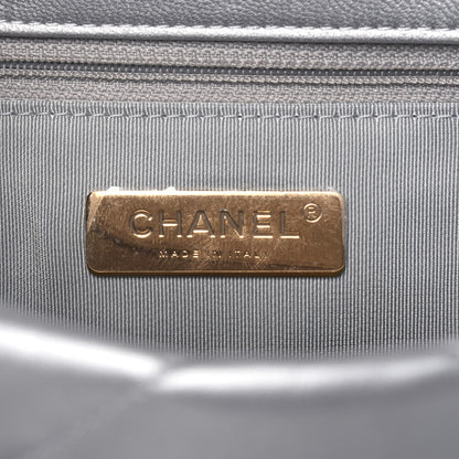 Chanel Metallic Goatskin Quilted Medium Chanel 19 Flap Silver 6 of 18
