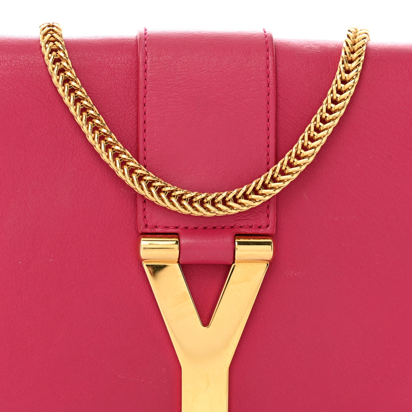 Calfskin Mini Y Ligne Crossbody Pochette Bag Fuchsia