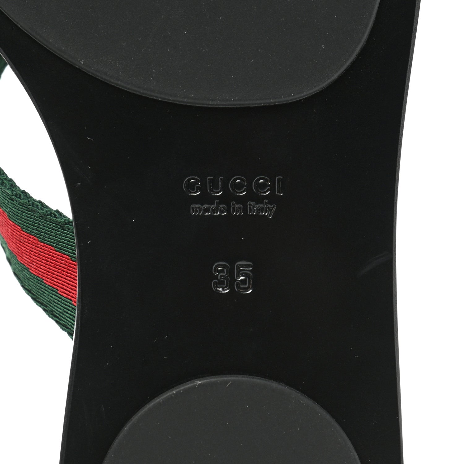 Gucci Nylon Guccissima Web Womens Thong Sandals 35 Green Red Black 6 of 8