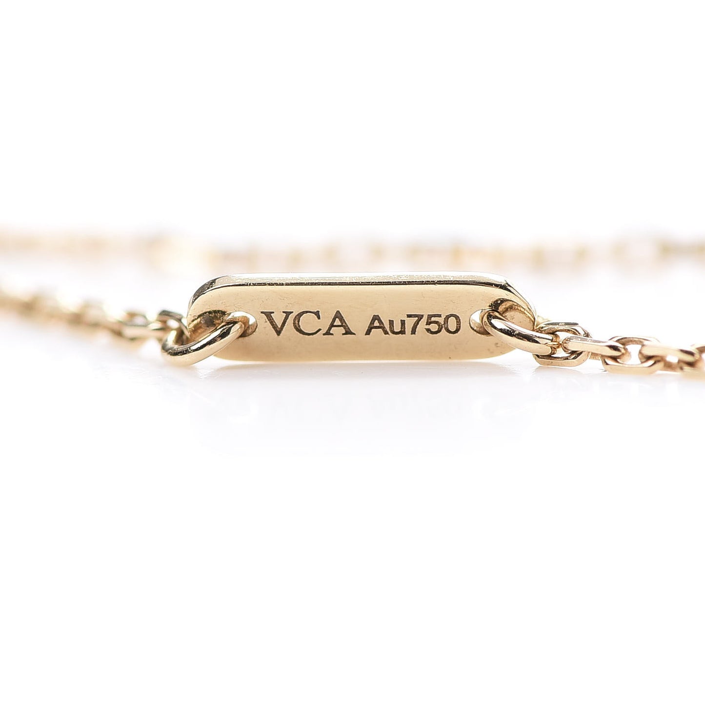 18K Yellow Gold Mother of Pearl Sweet Alhambra Pendant Necklace