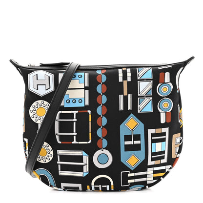 Hermes Silk Sursoie To Go Pouch Bleu Marine Craie Noir 1 of 10