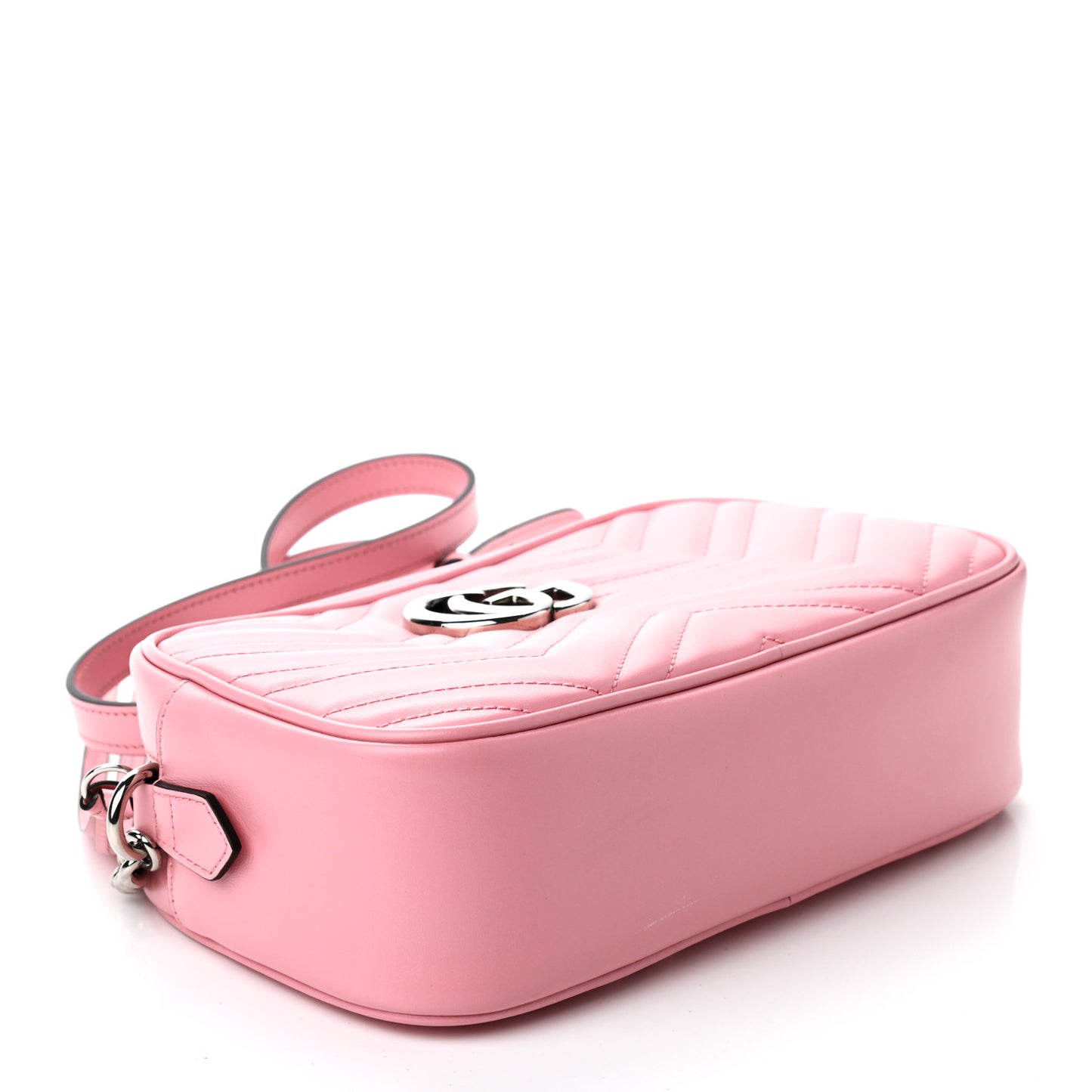 Calfskin Matelasse Small GG Marmont Chain Shoulder Bag Wild Rose