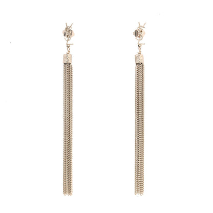Saint Laurent Metal Monogram Loulou Tassel Earrings Gold 1 of 3