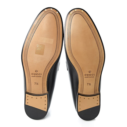 Gucci Lambskin Web Mens Horsebit Loafers 7.5 Black 8 of 10