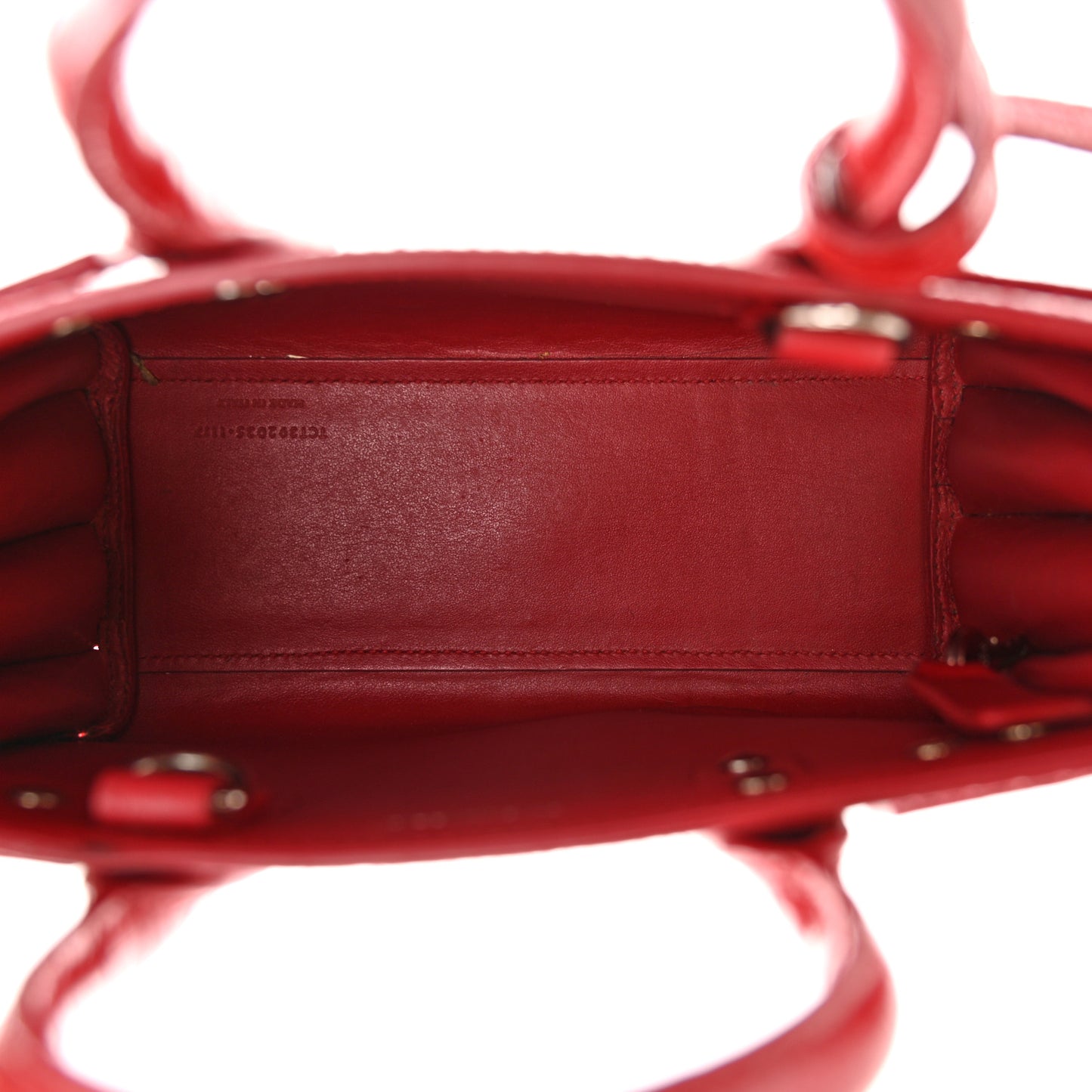 Calfskin Crocodile Embossed Nano Sac De Jour Red
