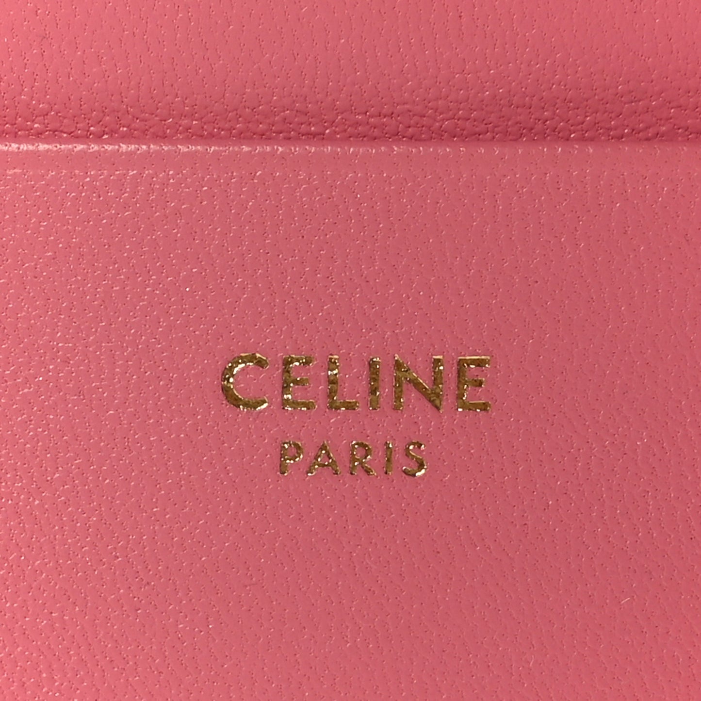 Drummed Calfskin Medium Half Zip Multifunction Wallet Coin Purse Pink