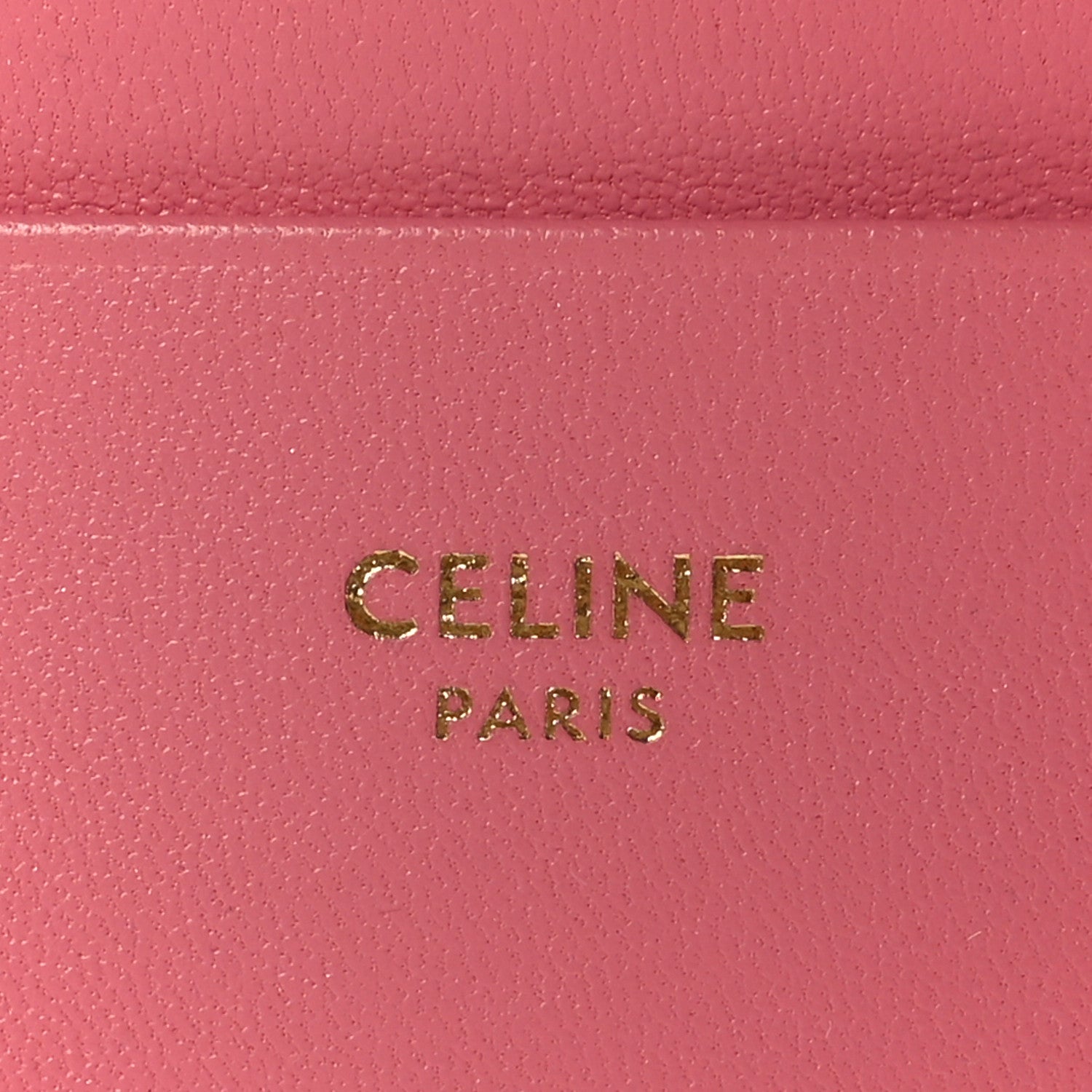 Celine Drummed Calfskin Medium Half Zip Multifunction Wallet Coin Purse Pink 10 of 11