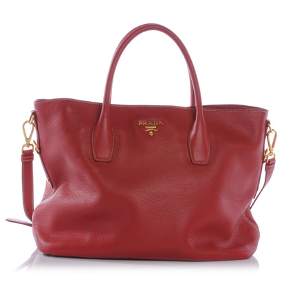 Prada Vitello Daino Tote Rosso 1 of 8
