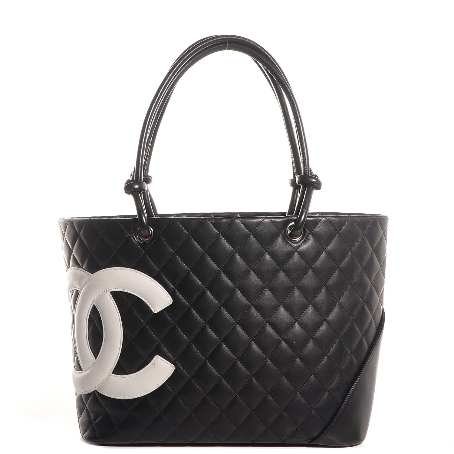 Chanel Calfskin Quilted Large Cambon Tote Black White 1 of 7