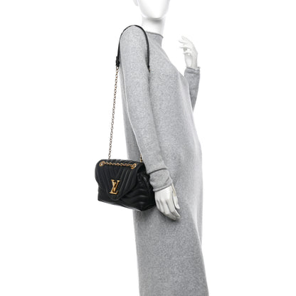 Louis Vuitton Calfskin New Wave Chain Bag MM NM Black 2 of 12
