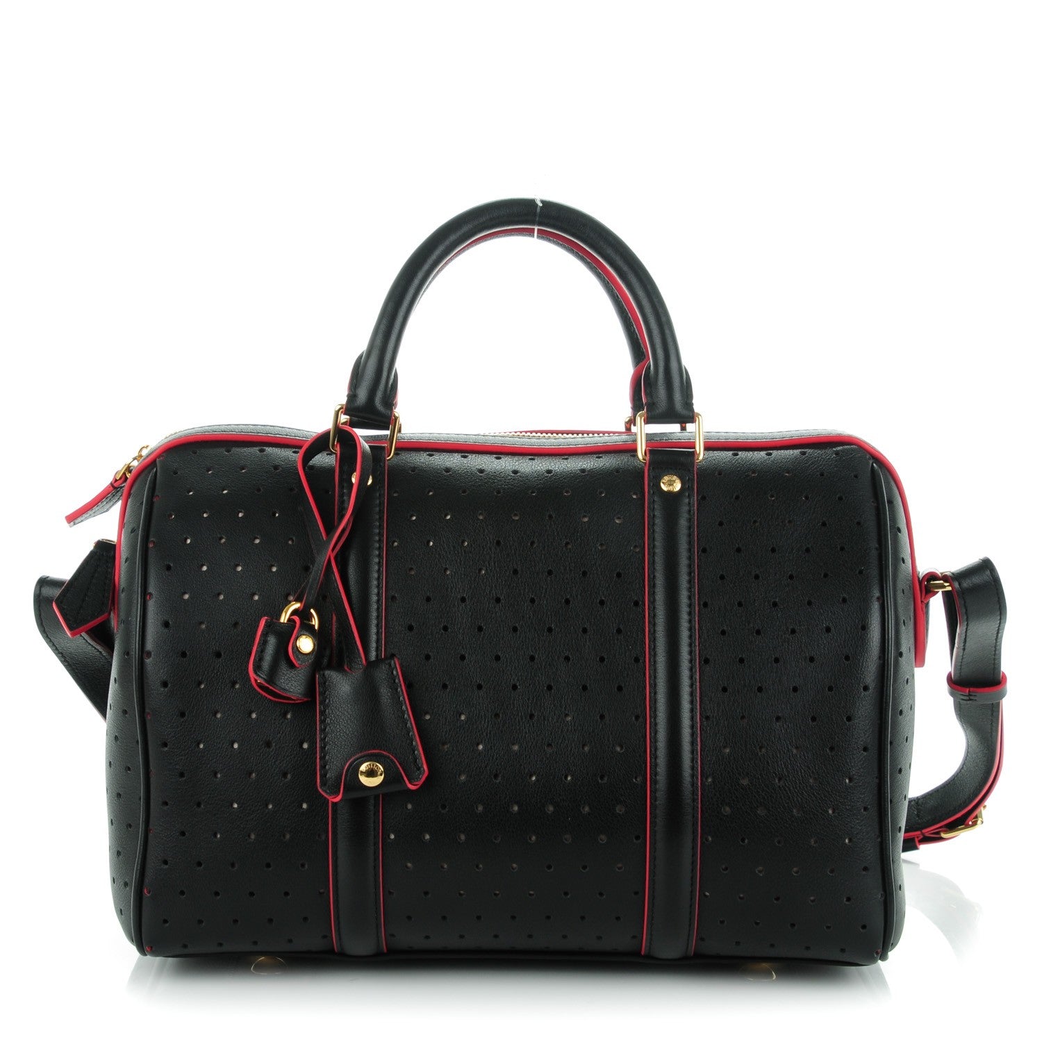 Louis Vuitton Veau Soie Calfskin Perforated SC Bag PM Black 1 of 7