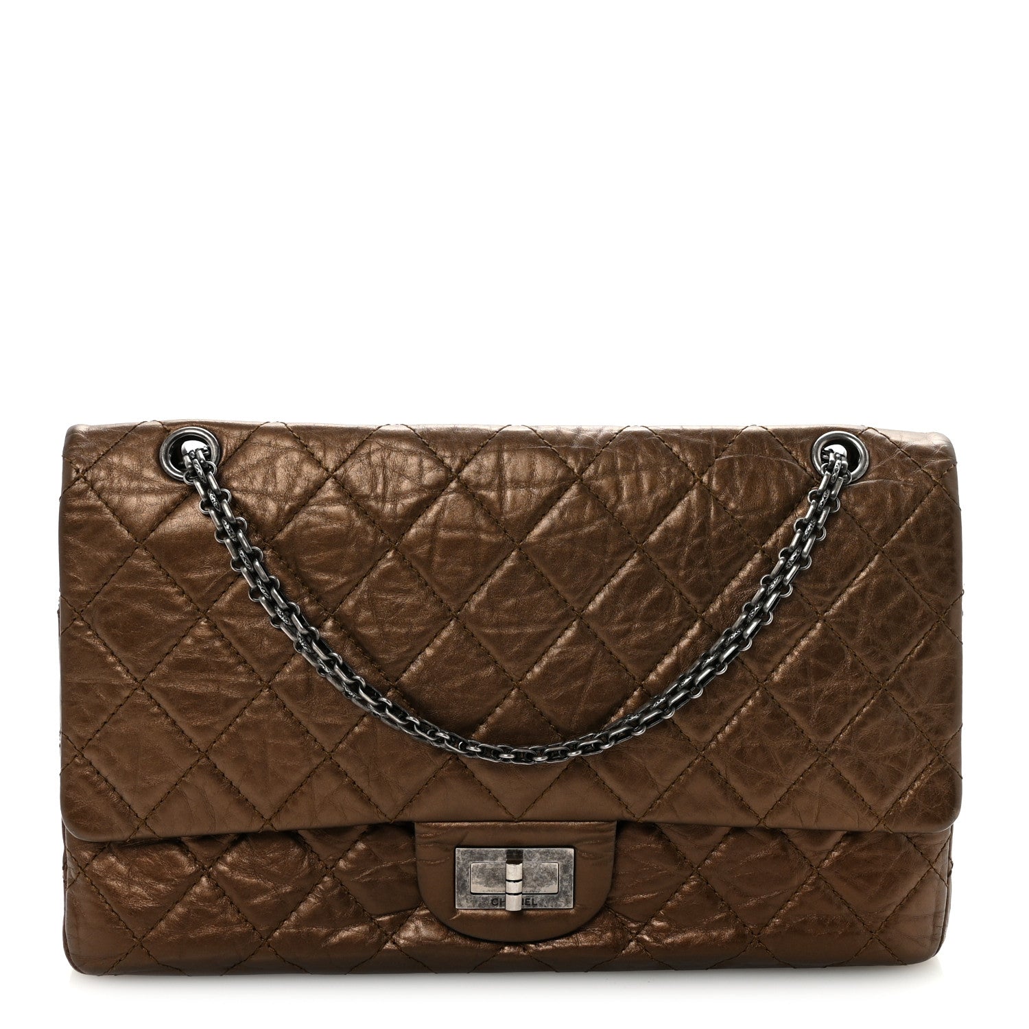 Chanel Metallic Aged Calfskin Quilted 2.55 Reissue 227 Flap Bronze 1 of 9
