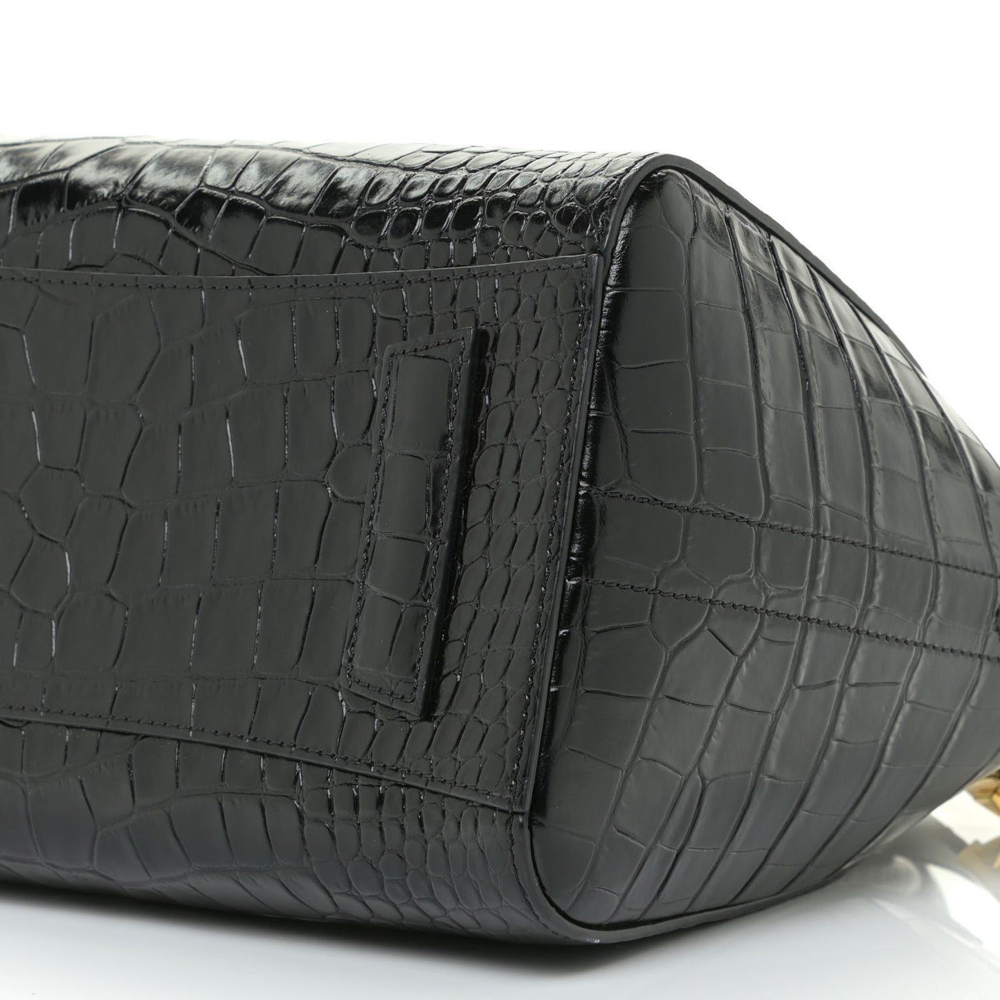 Calfskin Crocodile Embossed Small Antigona Black