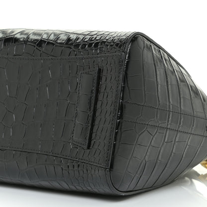 Givenchy Calfskin Crocodile Embossed Small Antigona Black 6 of 13