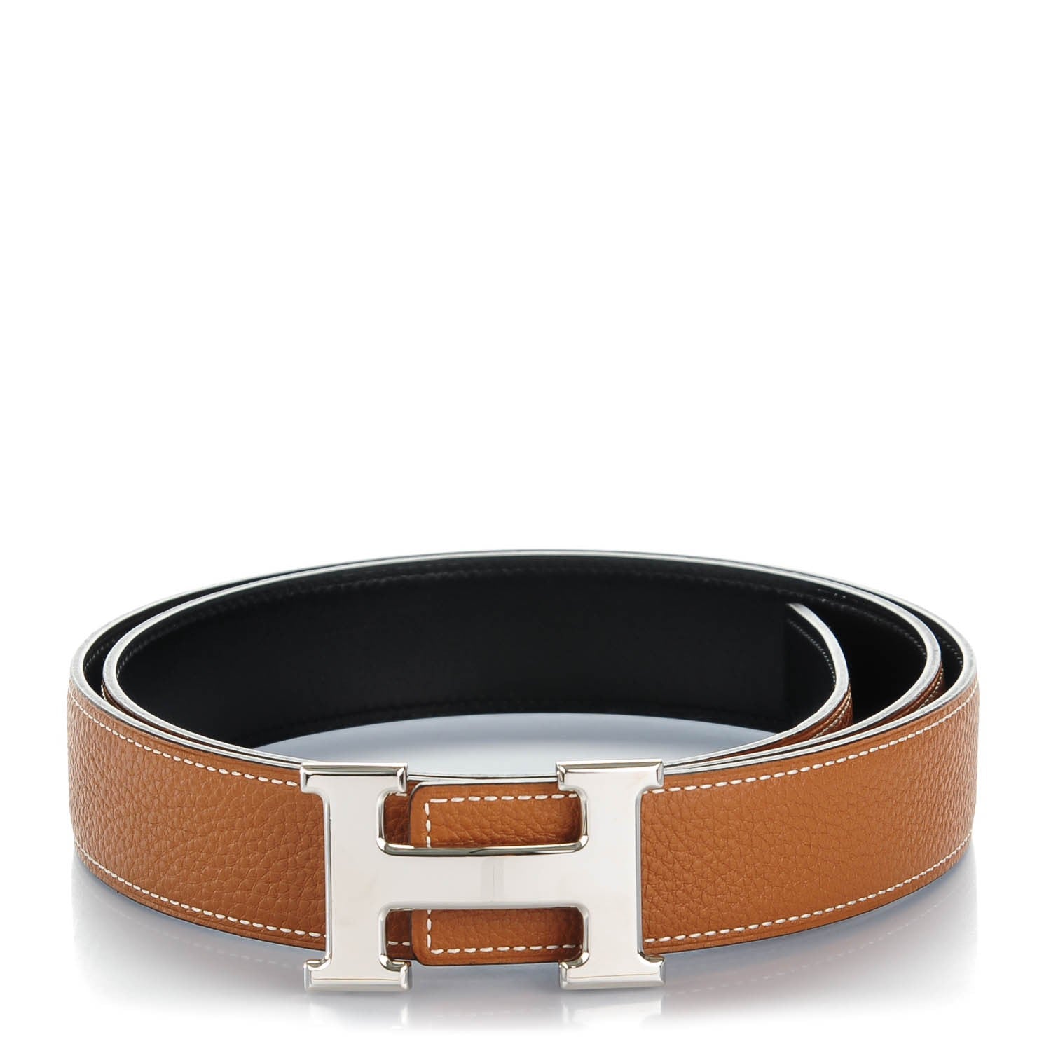 Hermes Box Togo 32mm H Belt 100 Black Gold 1 of 6
