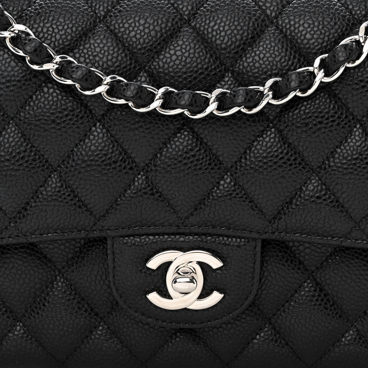 Chanel Caviar Quilted Medium Double Flap Black 8 of 11