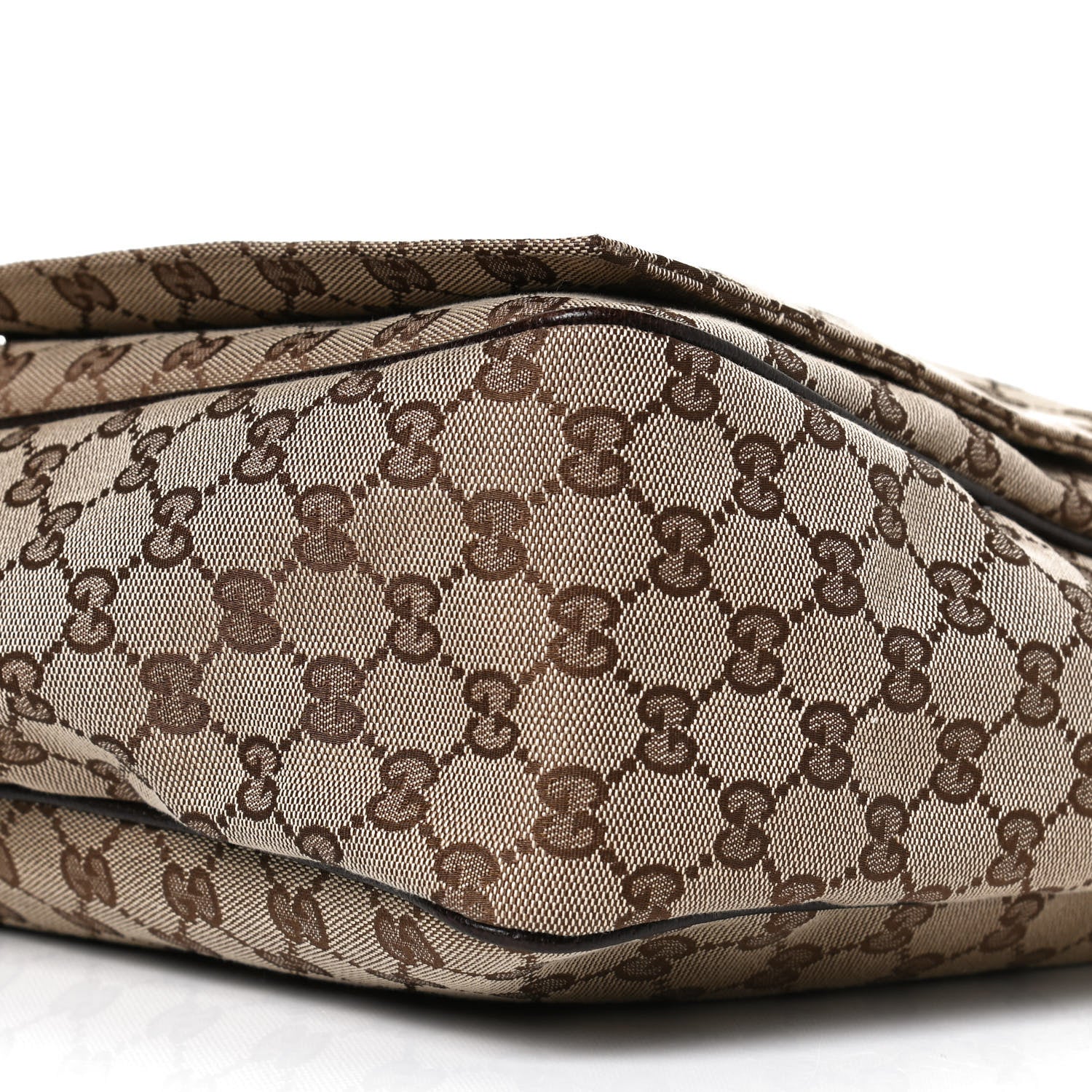 Gucci Monogram Large Flap Messenger Bag Beige Dark Brown 10 of 10