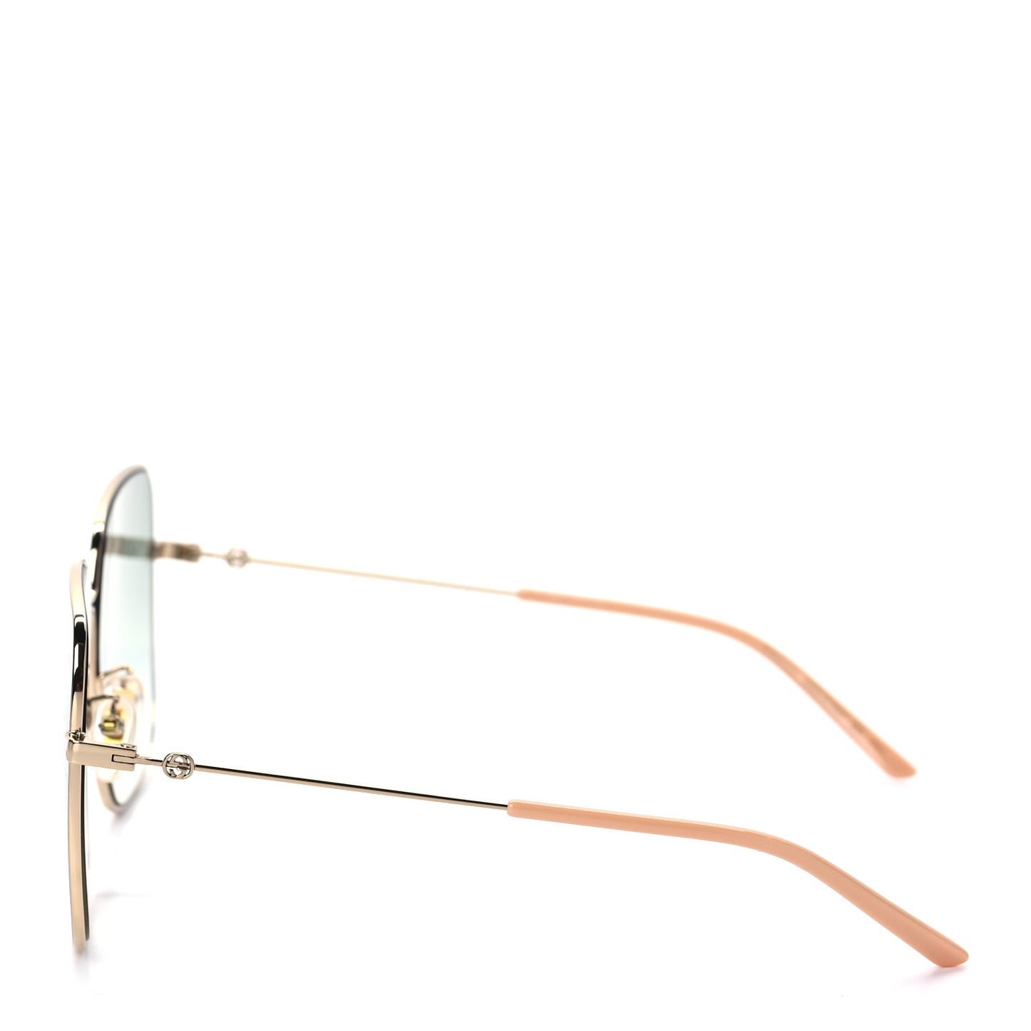 Metal Square Frame Sunglasses GG0443S Gold Grey