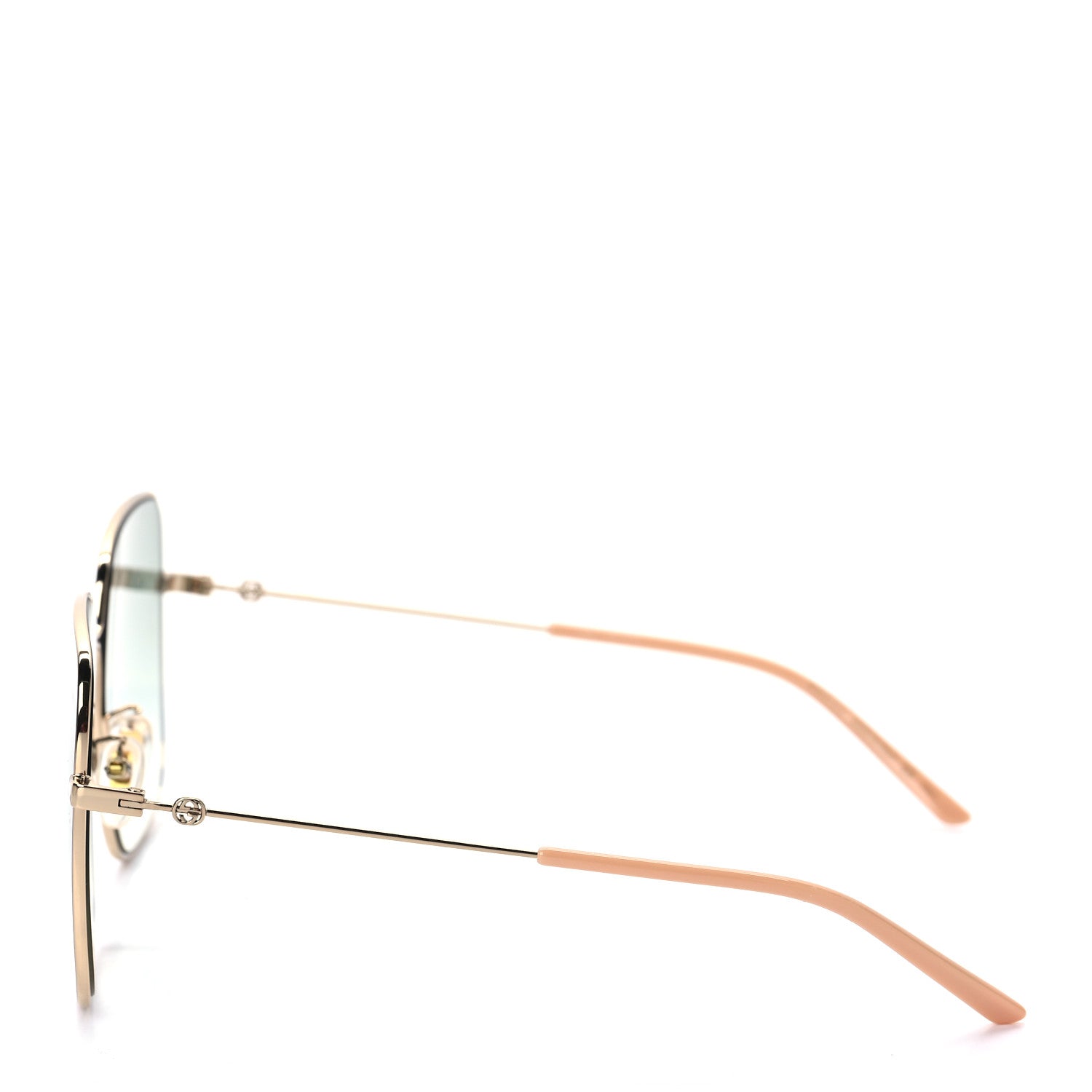 Gucci Metal Square Frame Sunglasses GG0443S Gold Grey 3 of 8