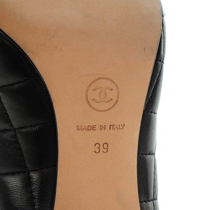 Chanel Lambskin Quilted CC Cap Toe Boots 39 Black 6 of 7