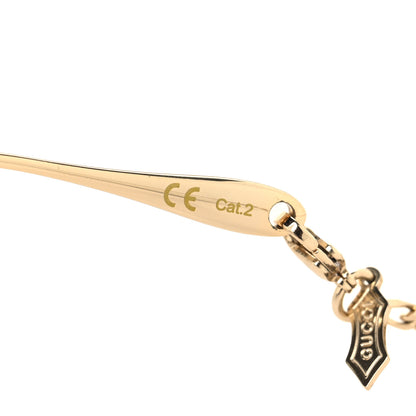 Gucci Rectangle Chain Sunglasses GG1112S Gold 6 of 9