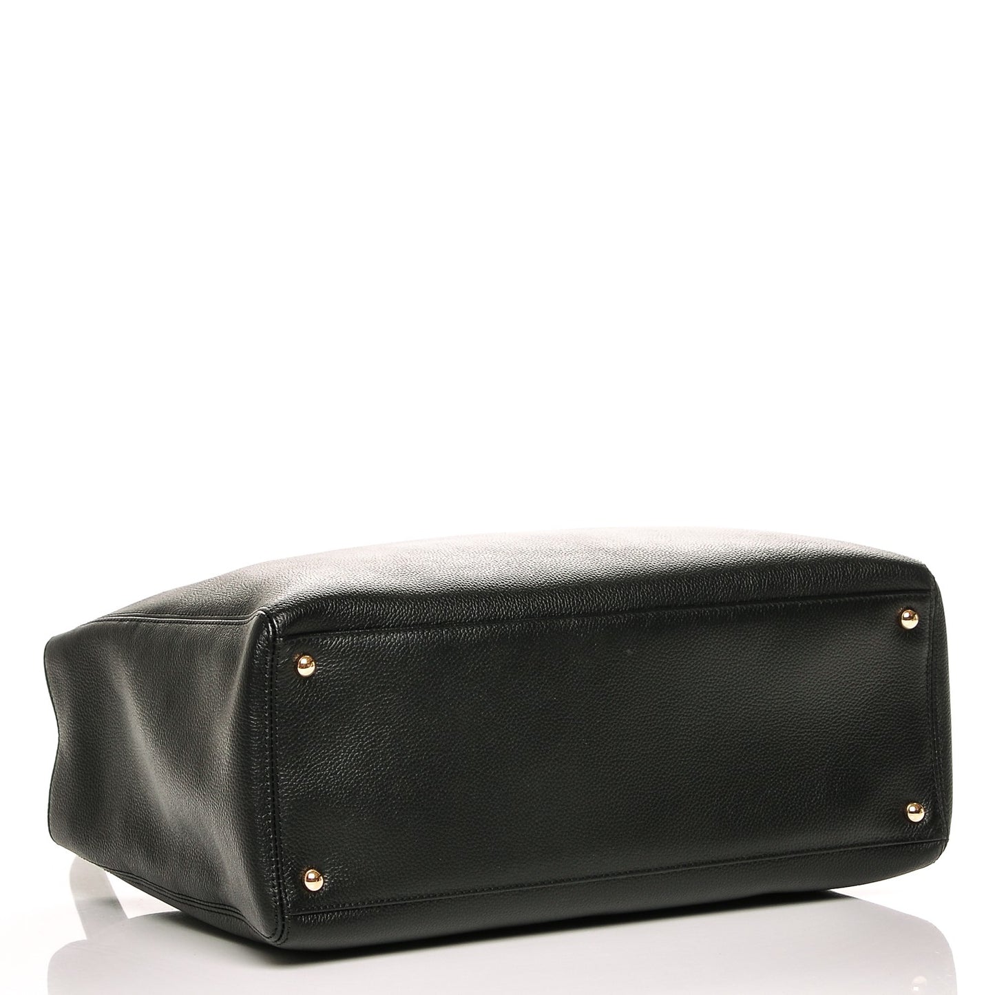 Calfskin Cerf Executive Shopper Tote Black