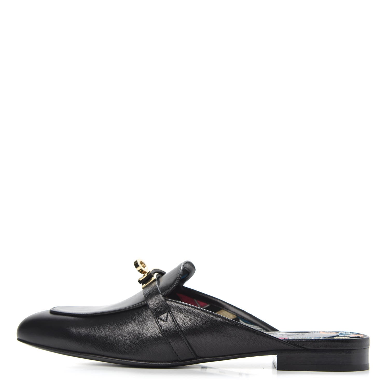Hermes Goatskin Oz Mules 37.5 Black 1 of 8