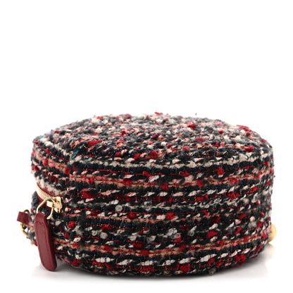 Chanel Tweed Quilted Round Clutch With Chain Red 4 of 10