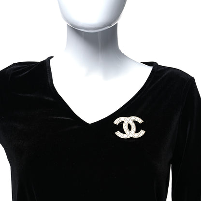 Chanel Metal Quilted CC Brooch Silver Gold 2 of 5